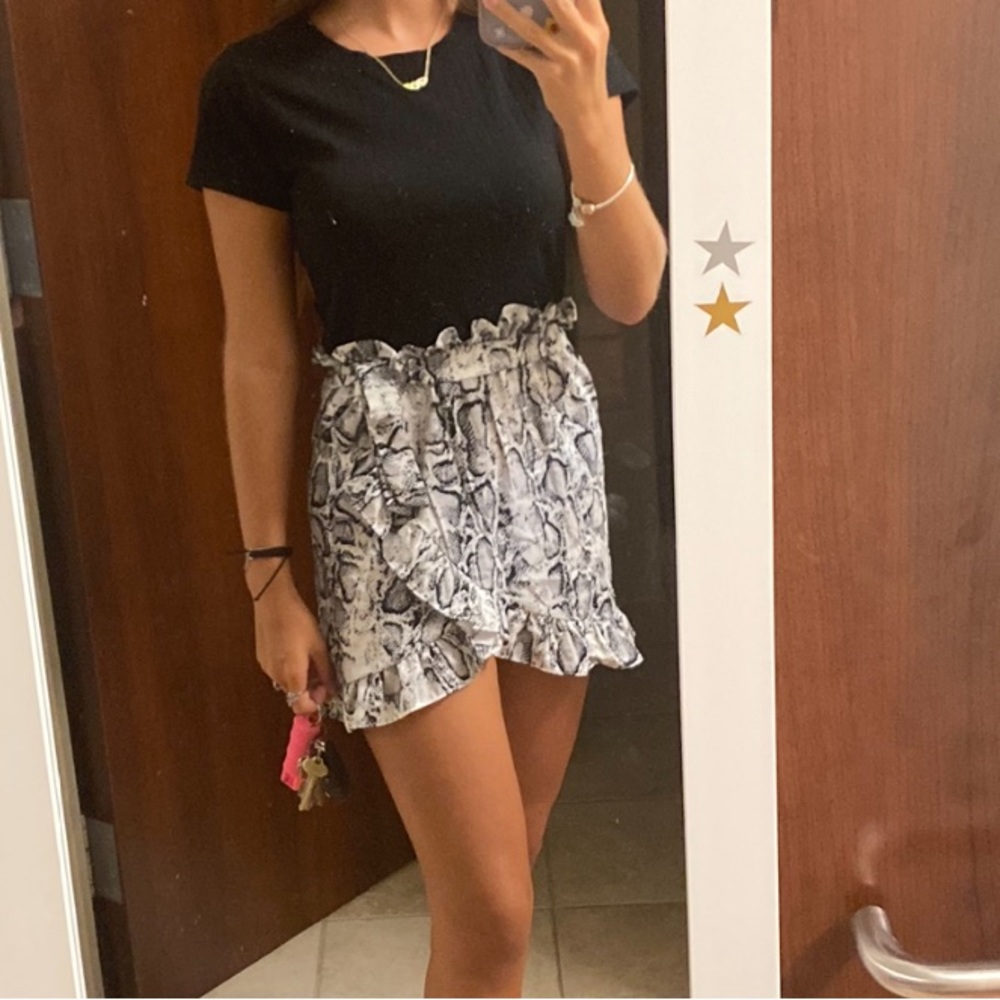 Snake Print Tie Skirt